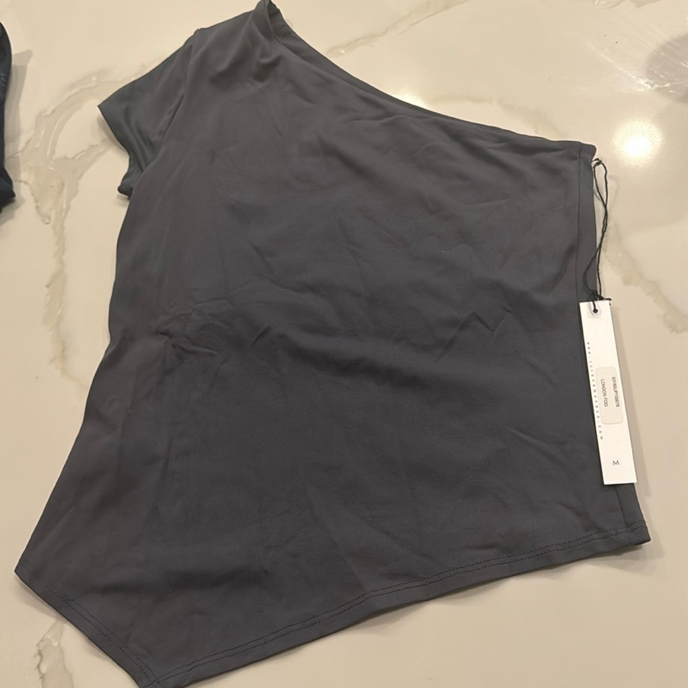 NWT Susana Monaco One Shoulder Gray Top - M